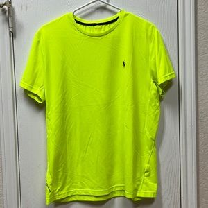 Polo Ralph Lauren men's lime green short sleeve shirt dry fit medium - USED